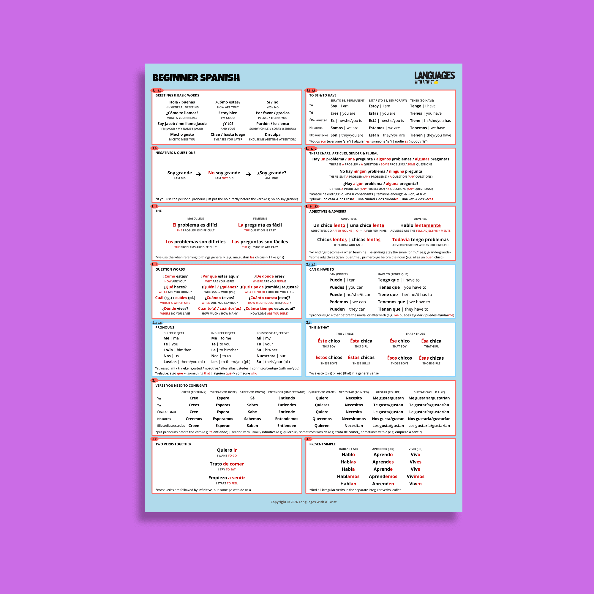 Beginner Spanish leaflet