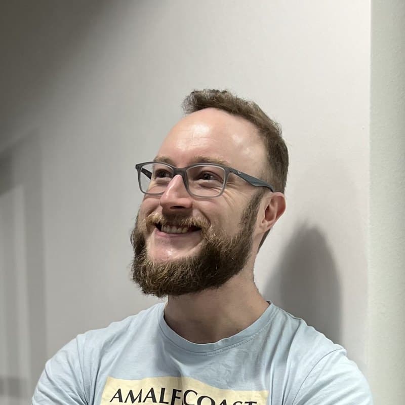 Jacob, founder of Languages With A Twist, laughing