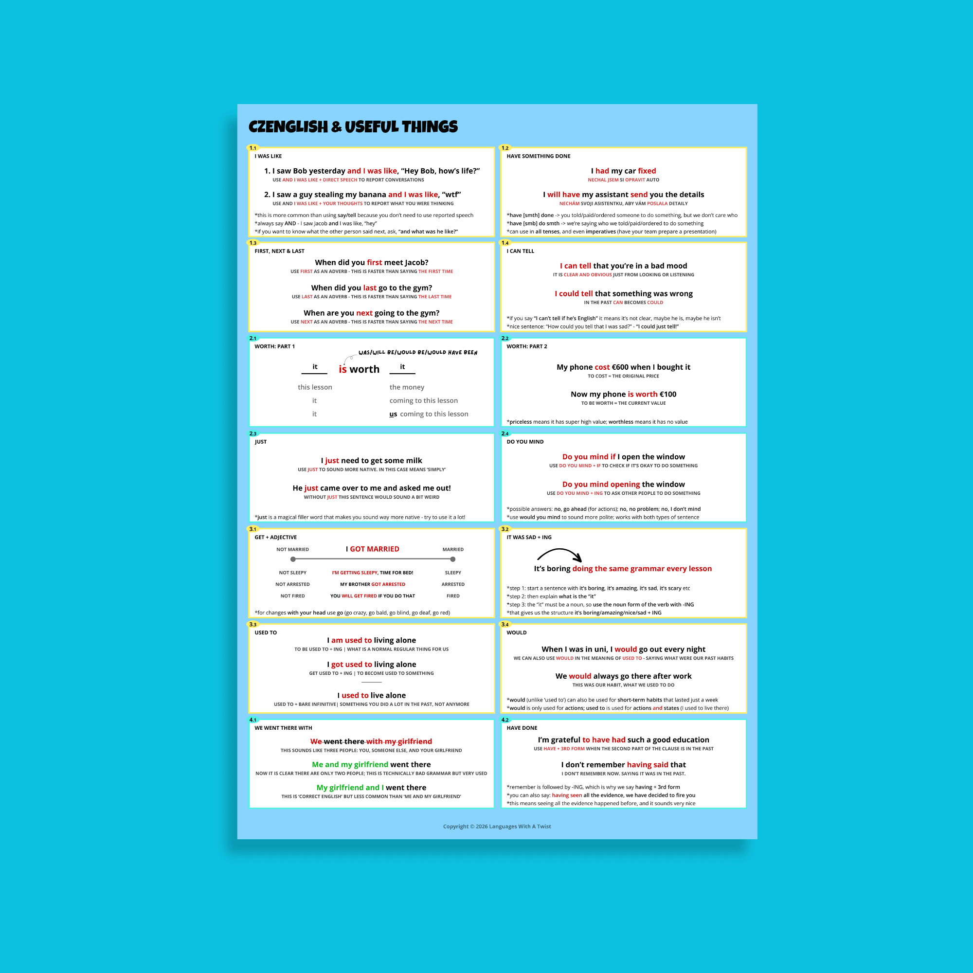 Czenglish & Useful Things leaflet