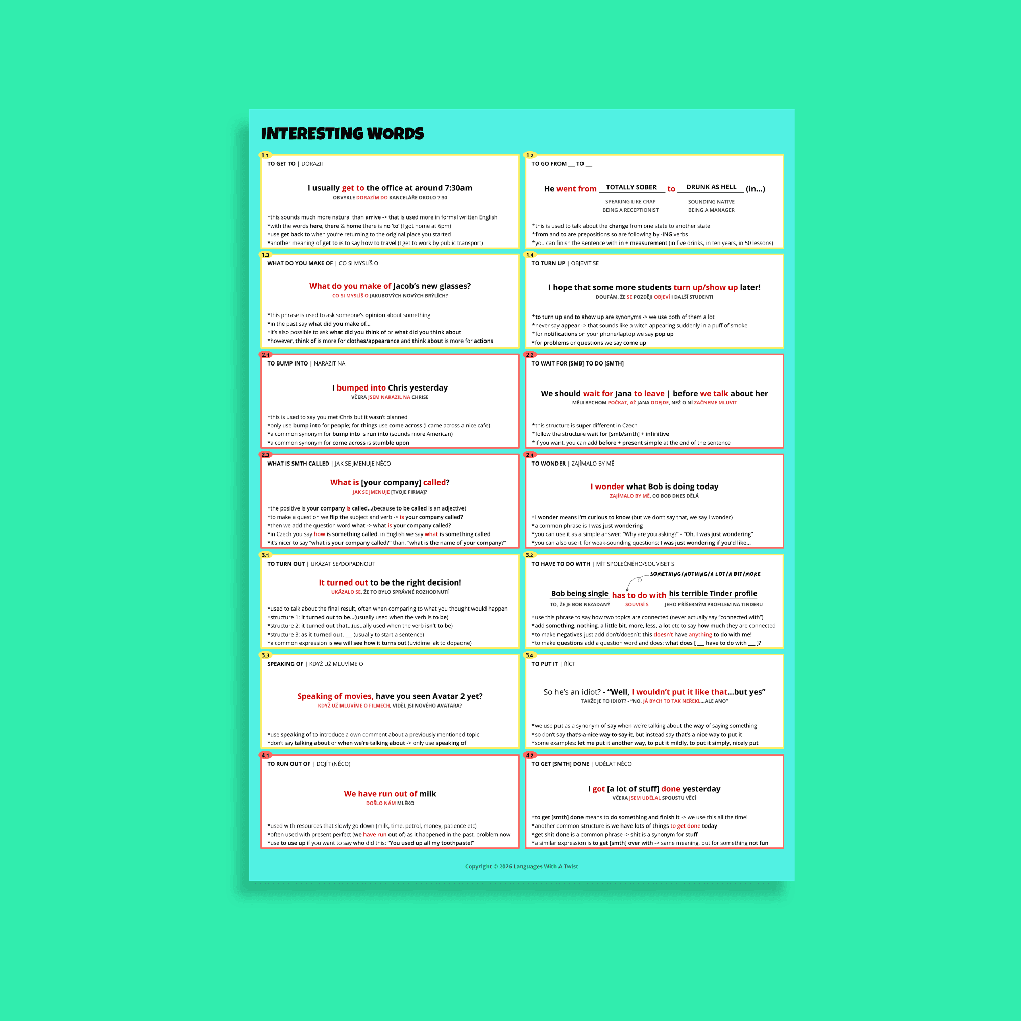 Interesting Words leaflet